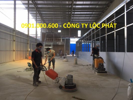 Thanh Khang Phát mài bóng nền bê tông tại khu công nghiệp Hòa Khánh - Đà Nẵng.