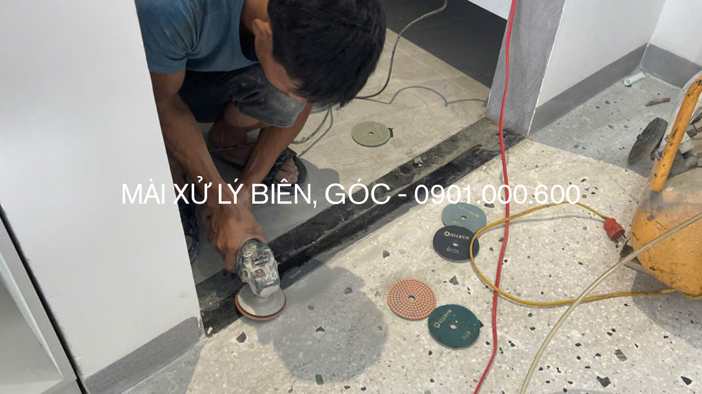 Mài xử lý các góc biên bằng máy cầm tay nhỏ - 0901.000.600